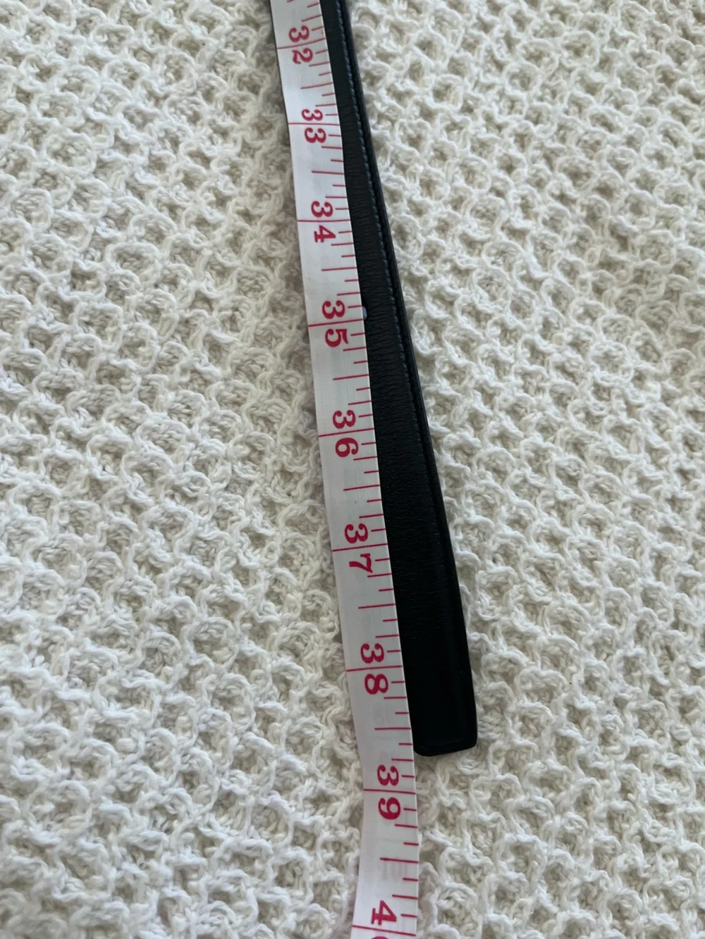 Saint Laurent Black Leather Belt with Matte Black Logo Charm size 80